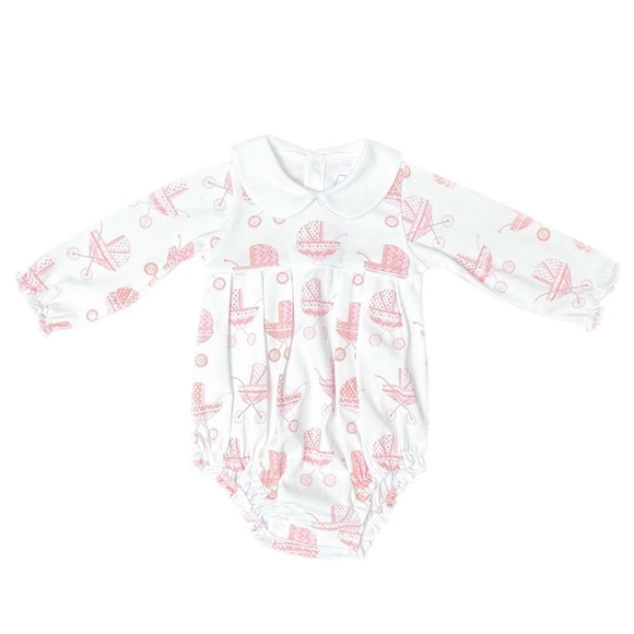 HEYWARD HOUSE Sleeve Girls Pleated BubblePrissy Pink Pram Peter Pan Collar 9-12